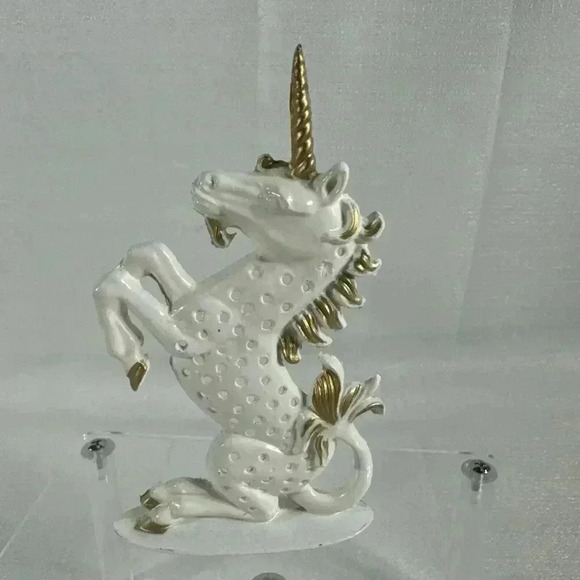 Unicorn Metal‎ Earring Holder 5" White Vintage 80s - Picture 1 of 5